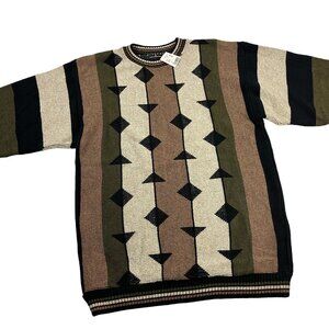 Protege Collection Sweater Mens Size M SLIM FIT Green/Brown/Black NWT